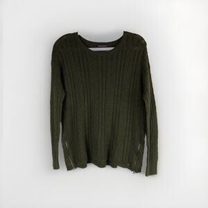 American Eagle Outfitters Green Sweater with Side Zippers XL Academia Fisherman